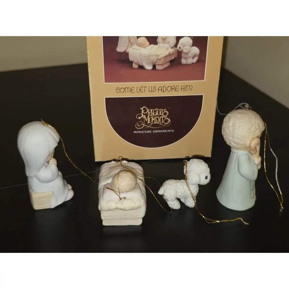 Enesco Precious Moments Miniature Nativity Ornaments Come Let Us Adore Him E5633